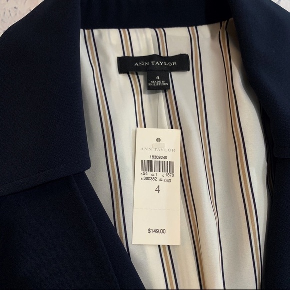 ANN TAYLOR Very Dark Blue Military Style Blazer - Picture 5 of 7